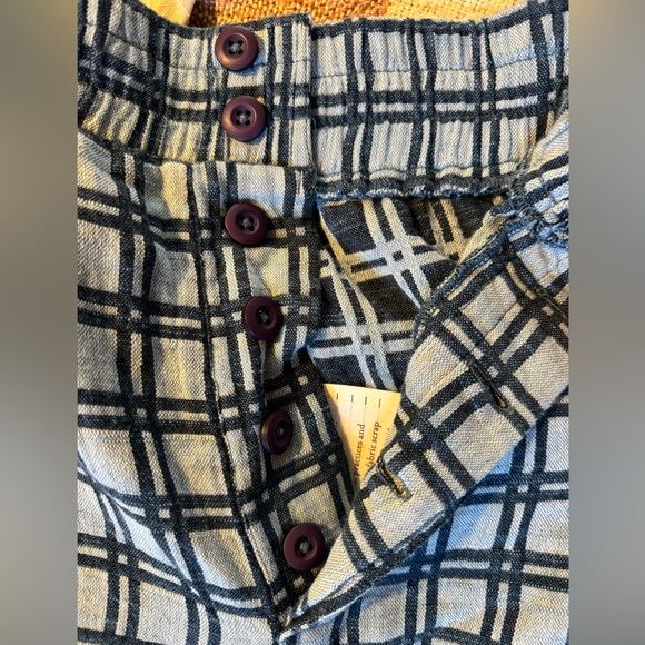 Ace & Jig NWT Willard Pant Tourist Culottes Blue Plaid Grid Windowpane pattern - Picture 4 of 14